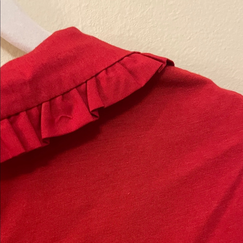 Chic Red Blouse with Peter Pan Collar - Picture 9 of 9